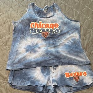 Women's Chicago Bears Tie-Dye Pajama Set - Blue